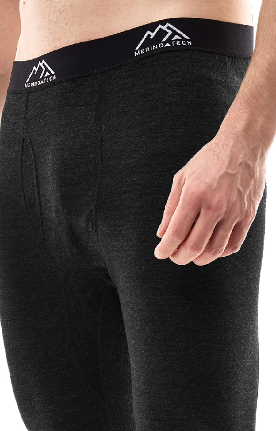 Men's Merino 3/4 Pants 200 Heathered Black