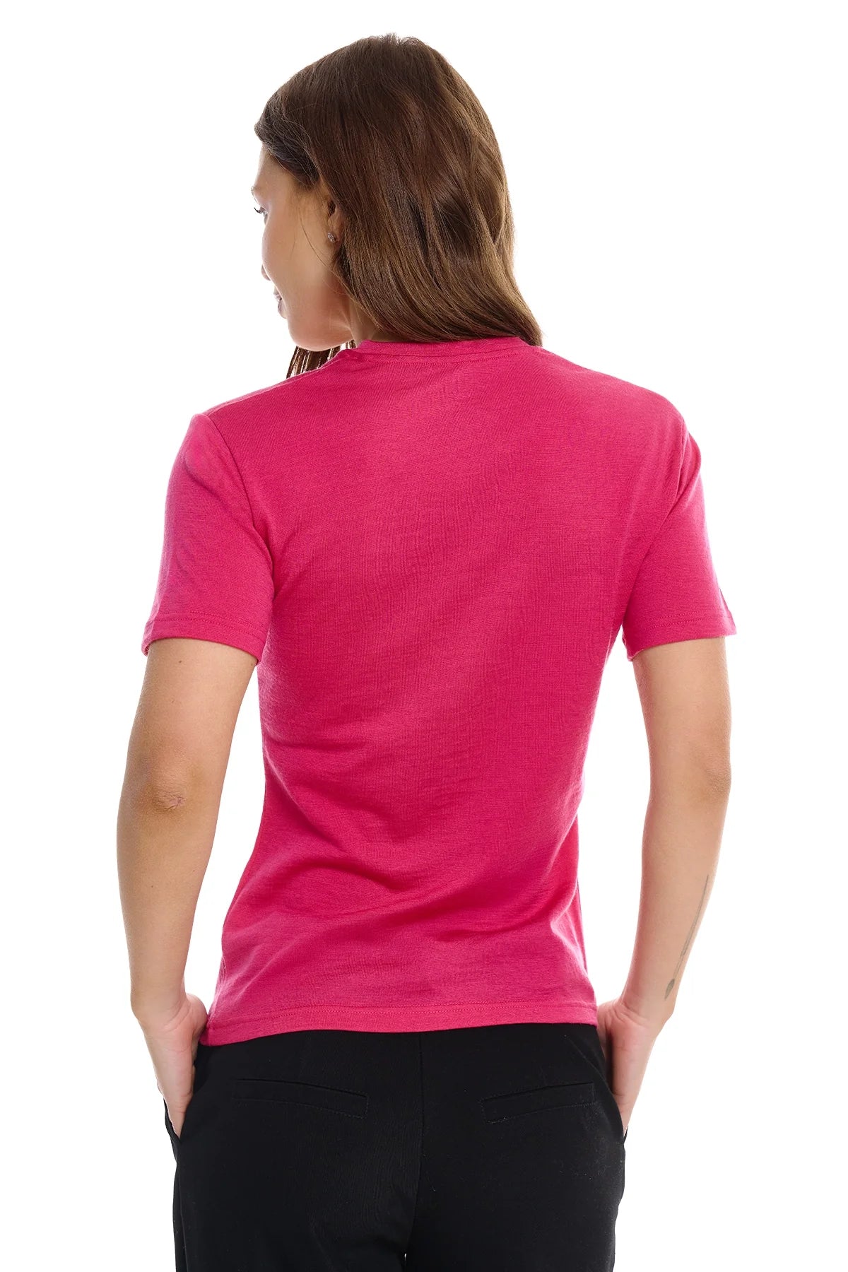 Women's Merino T-shirt 180 Magenta | Crewneck (+socks)