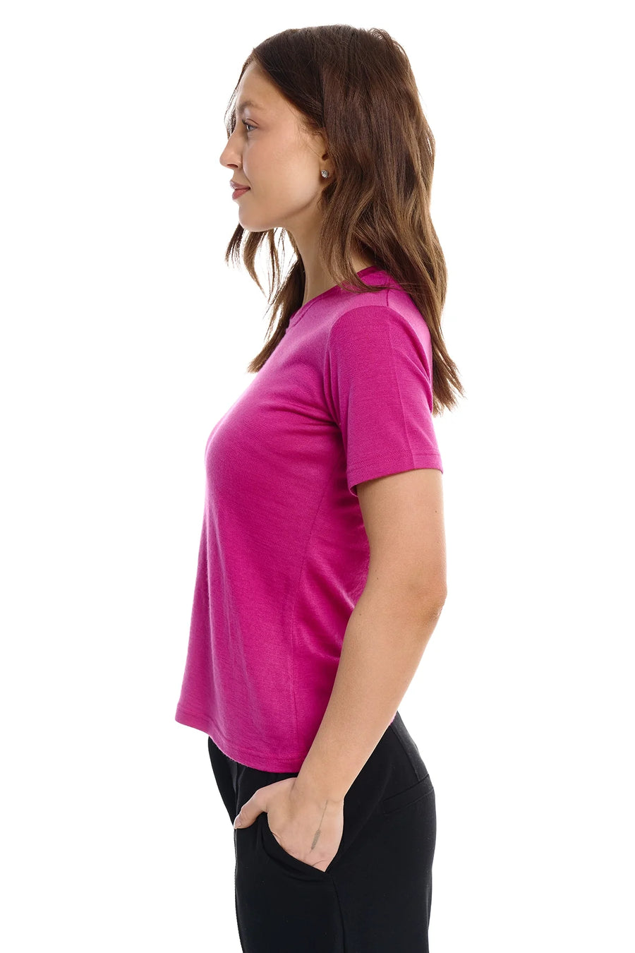 Women's Merino T-shirt 180 Royal Fuchsia | Crewneck