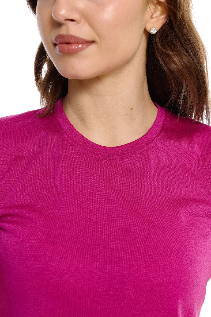 Women's Merino T-shirt 180 Royal Fuchsia | Crewneck