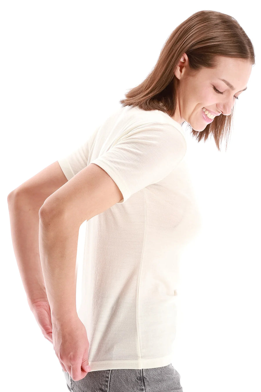 Women's Merino T-shirt 180 Creamy White | Crewneck (+socks)