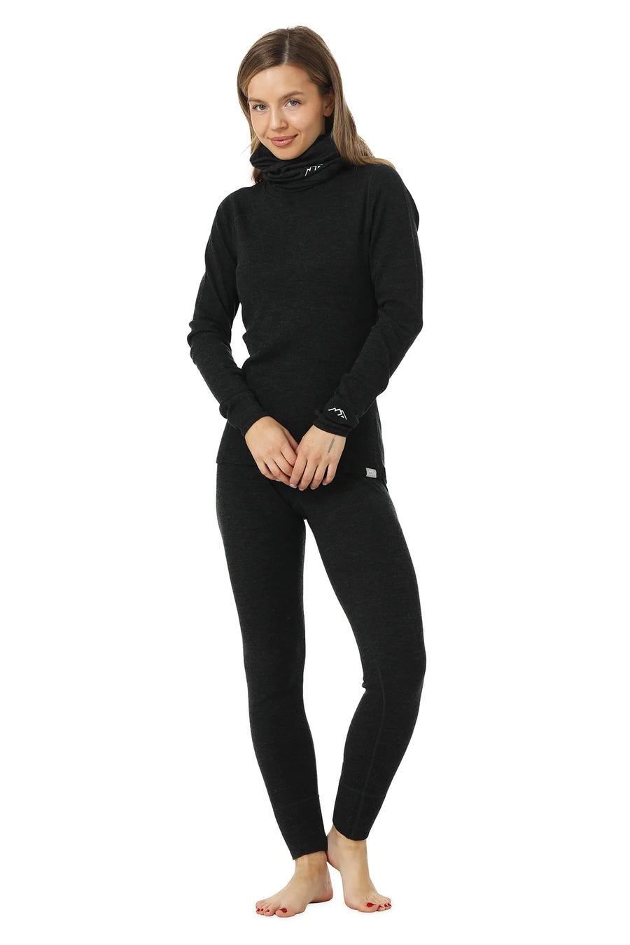 Women's Merino Charcoal Set + Neck Gaiter