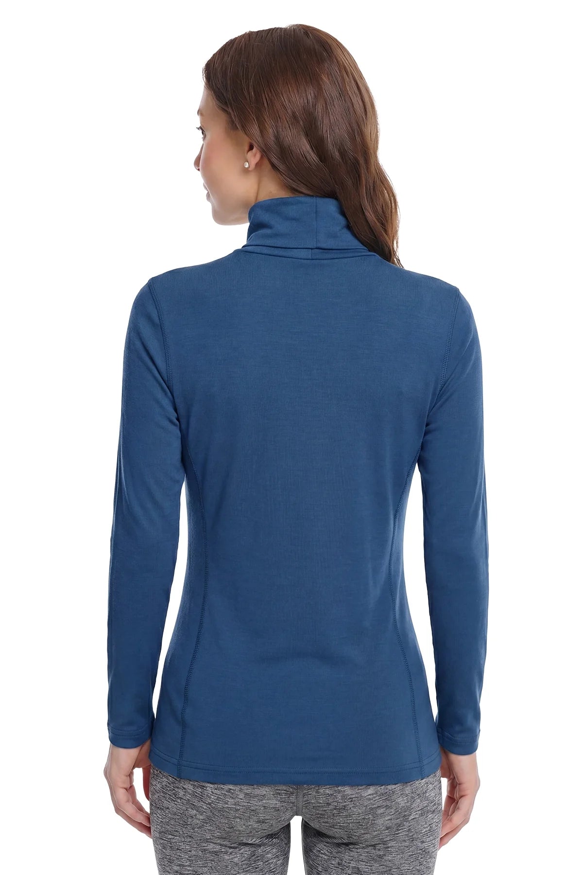 Women's Merino Turtleneck Long Sleeve 260 Denim | High Neck