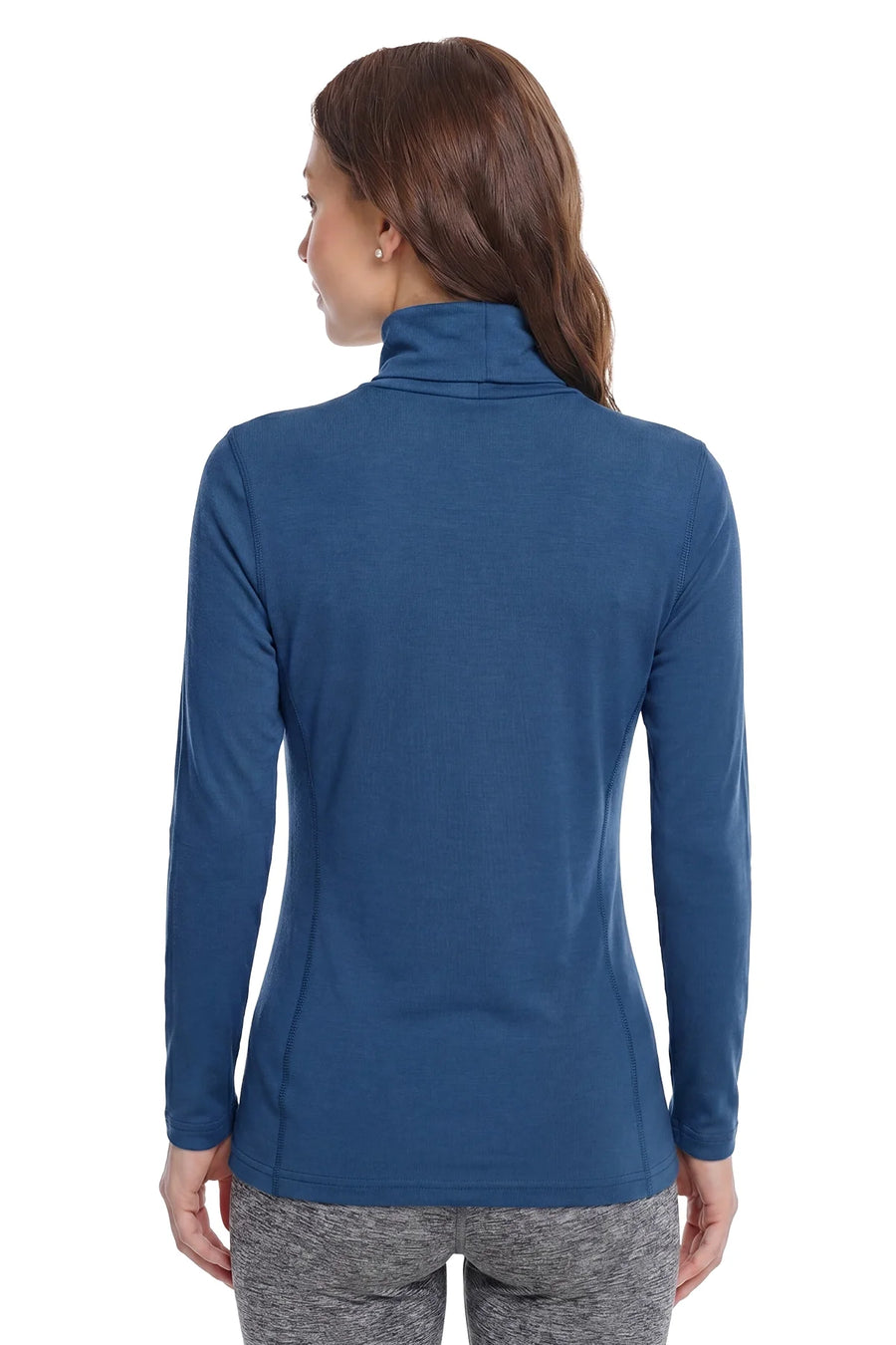 Women's Merino Turtleneck Long Sleeve 260 Denim | High Neck