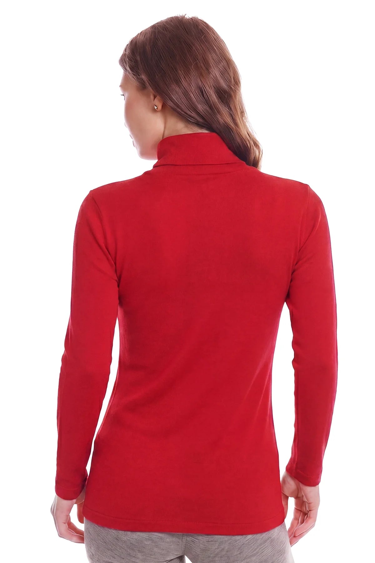 Women's Merino Turtleneck Long Sleeve 260 Red | High Neck