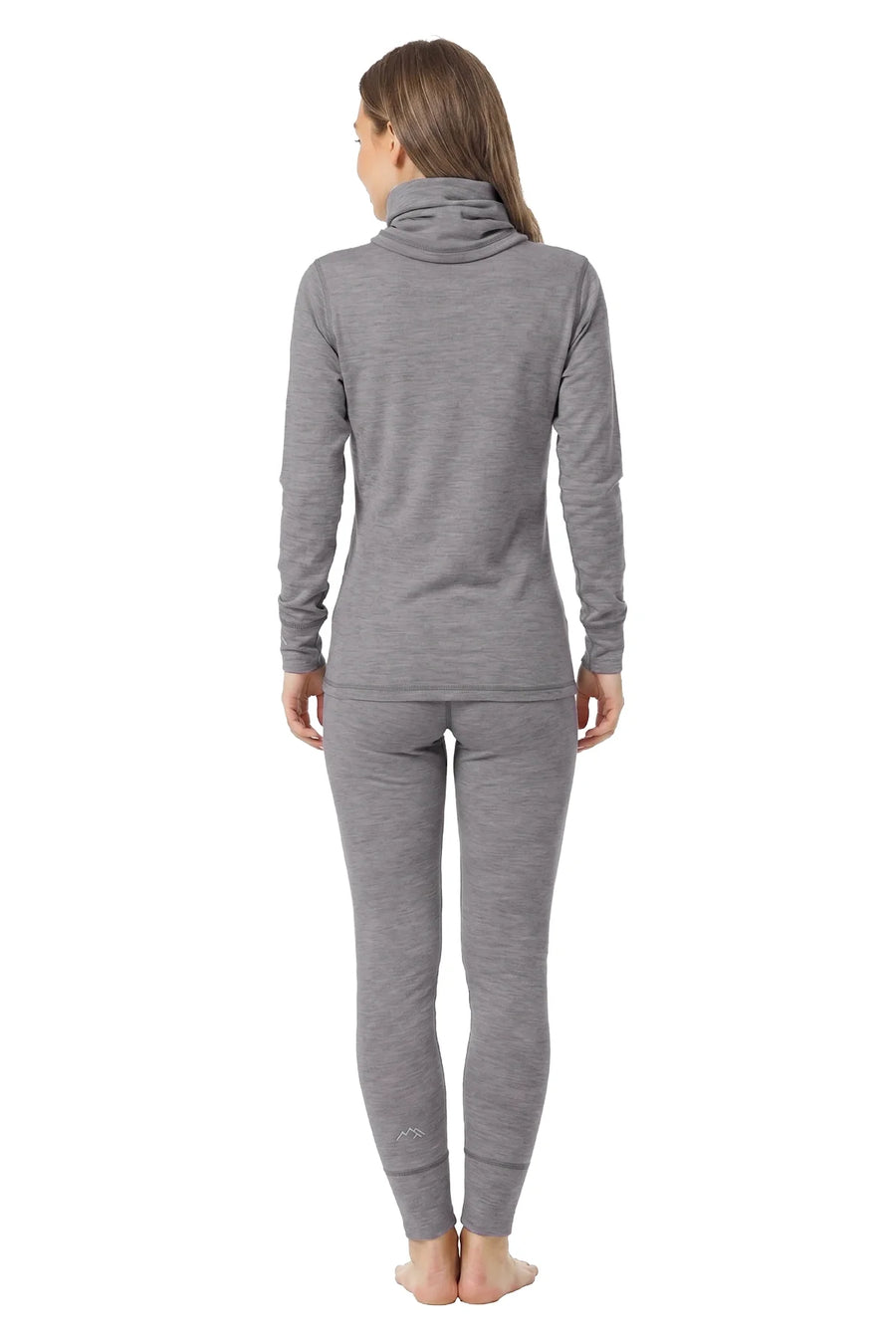 Women's Merino Grey Melange Set + Neck Gaiter