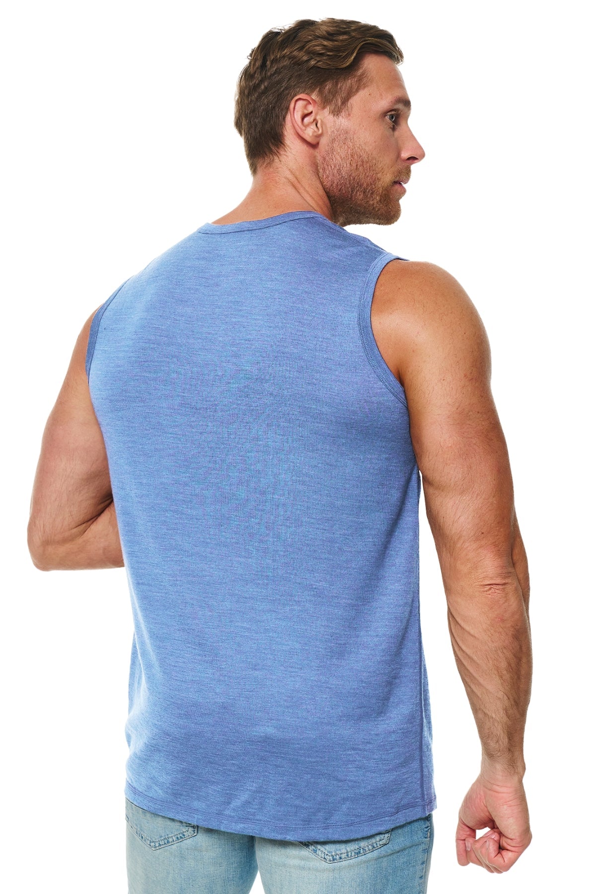 Men's Merino Wool Tank Top Deep Blue