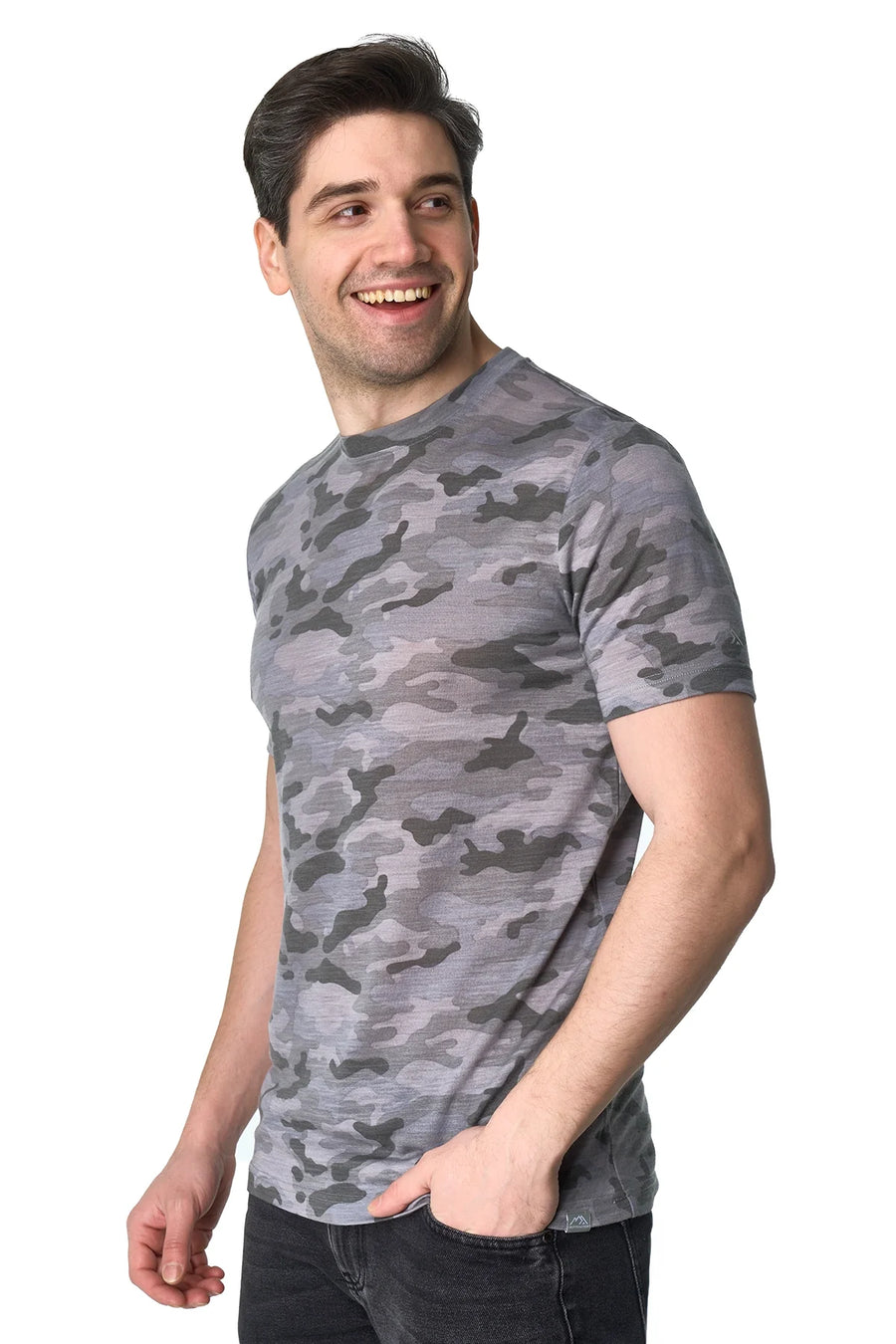 Men's Merino T-shirt 180 Camo Grey (+socks)