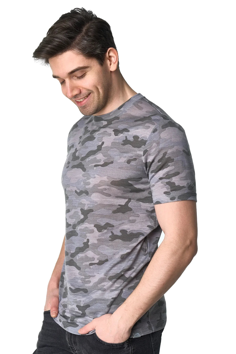 Men's Merino T-shirt 180 Camo Grey (+socks)