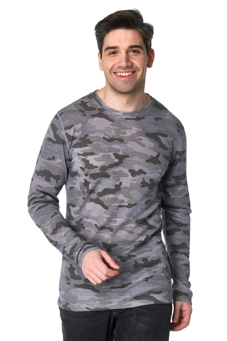 Men's Merino Long Sleeve 250 Camo Grey