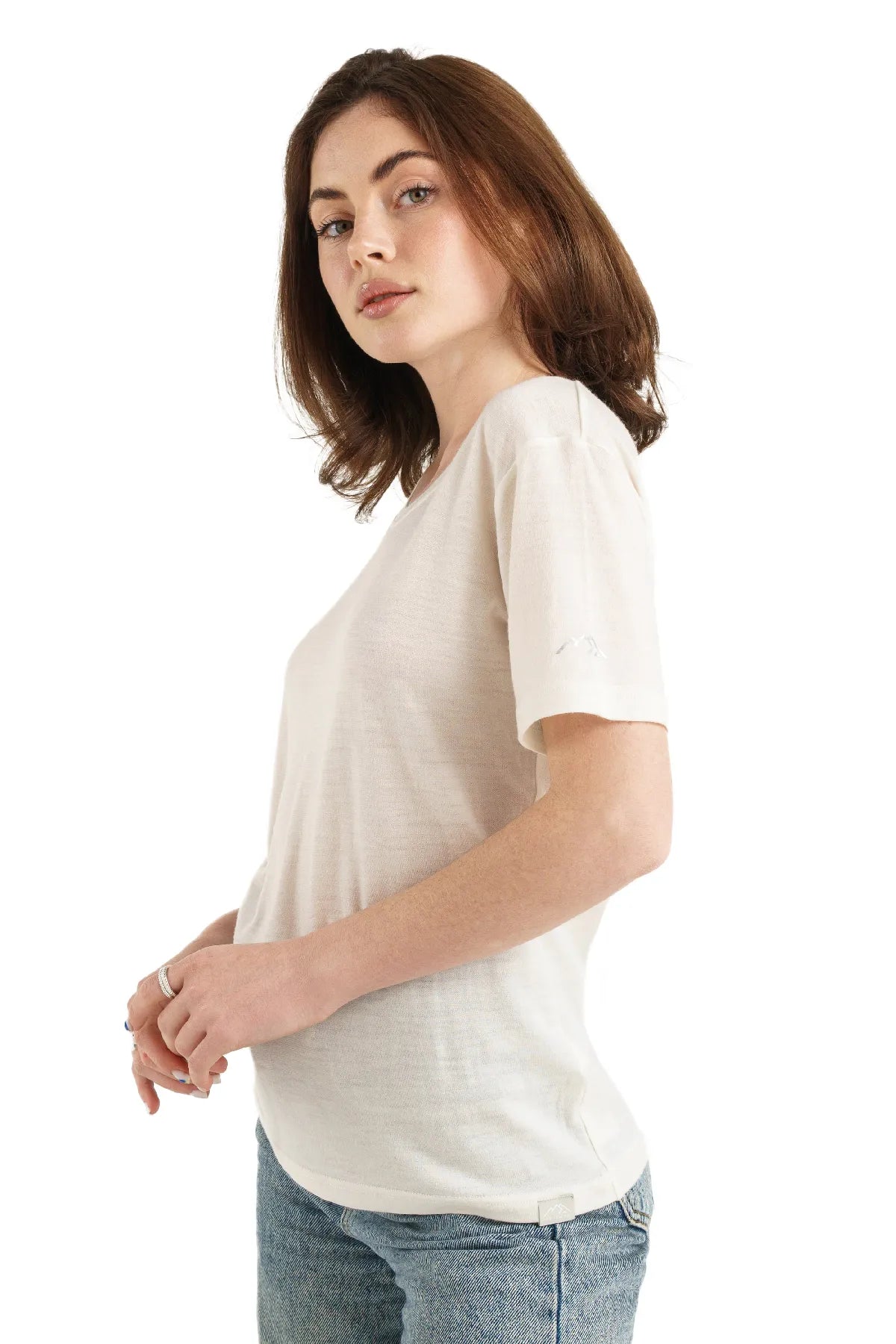 Women's Merino T-shirt 180 Off White | Crewneck (+socks)