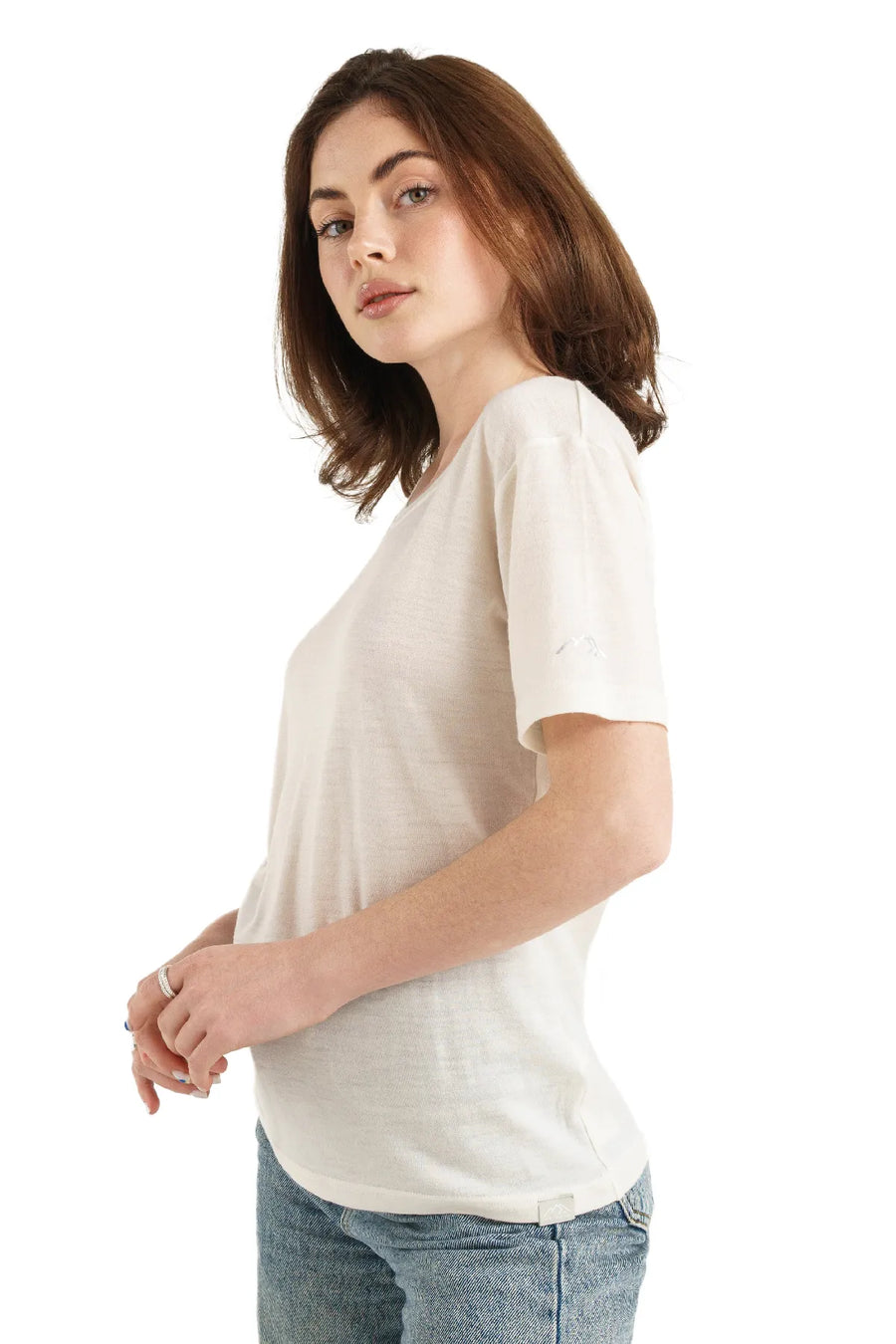 Women's Merino T-shirt 180 Off White | Crewneck (+socks)
