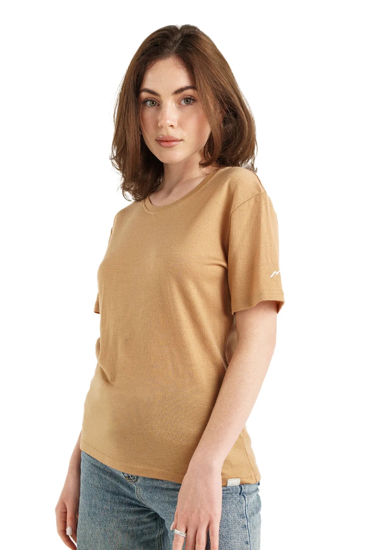 Women's Merino T-shirt 180 Tan | Crewneck