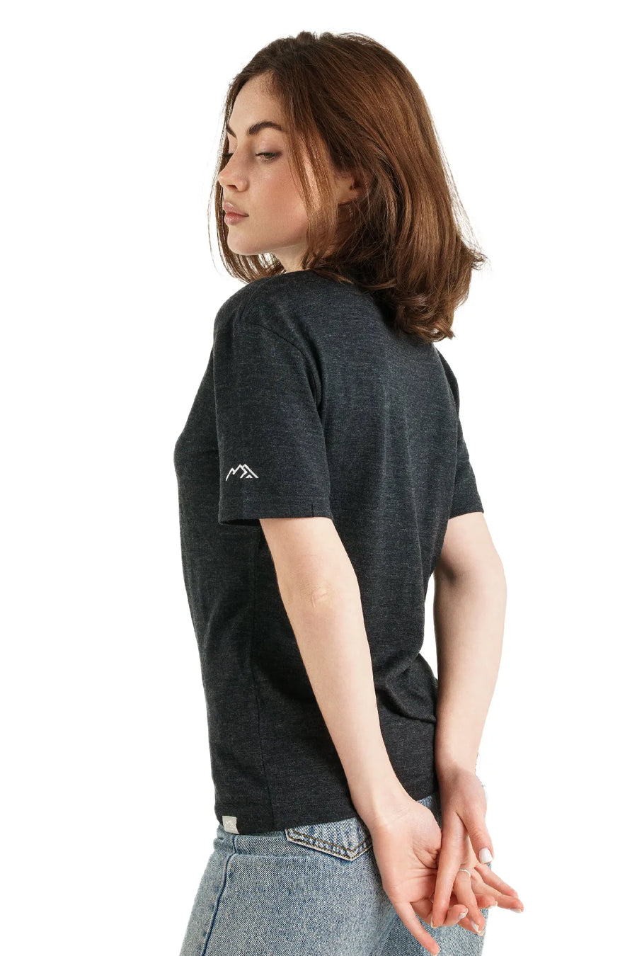 Women's Merino T-shirt 180 Ebony Gray | V-Neck