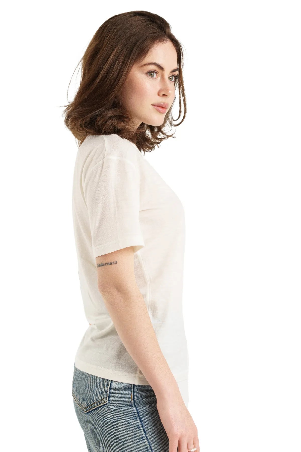 Women's Merino T-shirt 180 Off White | V-Neck (+socks)