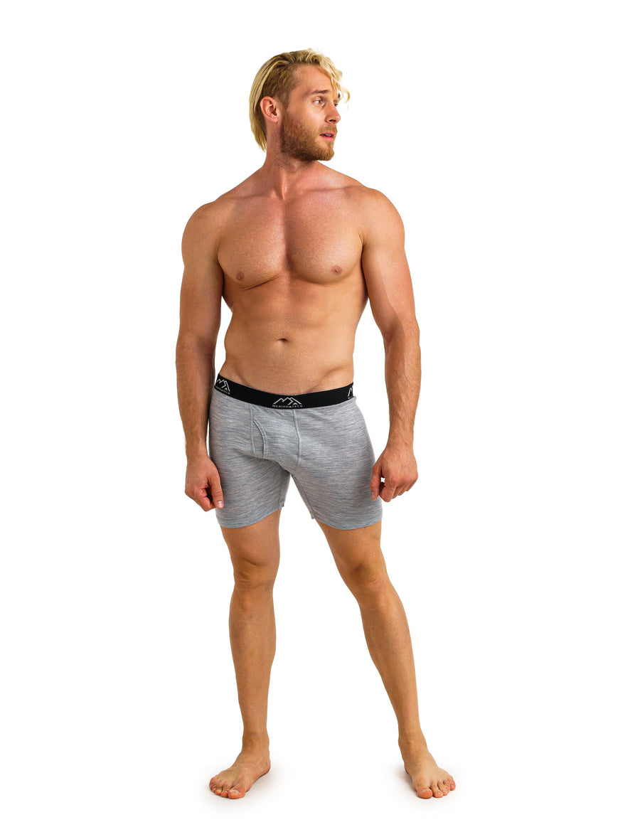 Men's Merino Boxers 190 Heathered Grey (2 Pack)