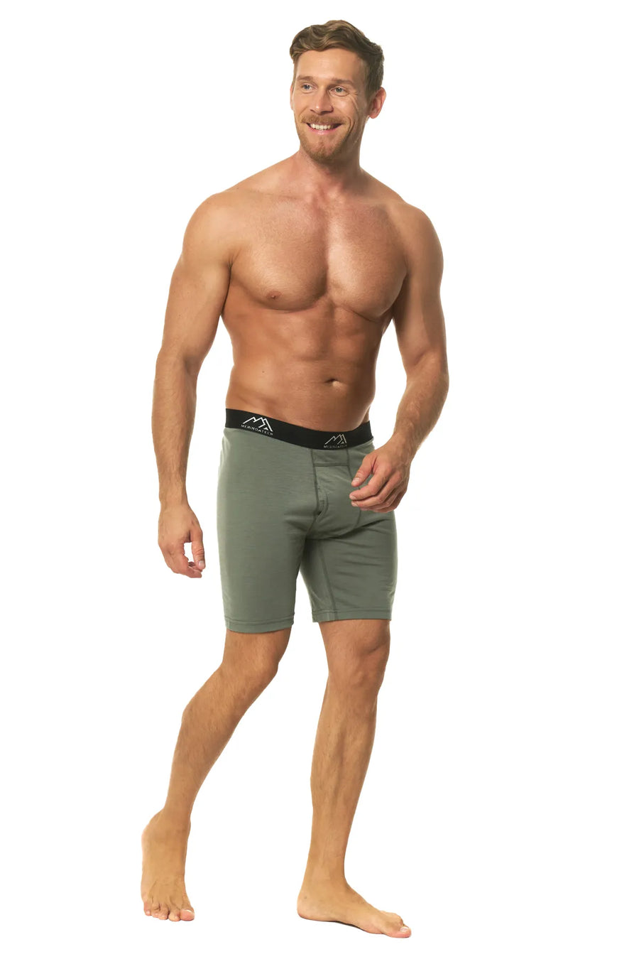 Men's Merino Boxers Grey Green (1 Pack)