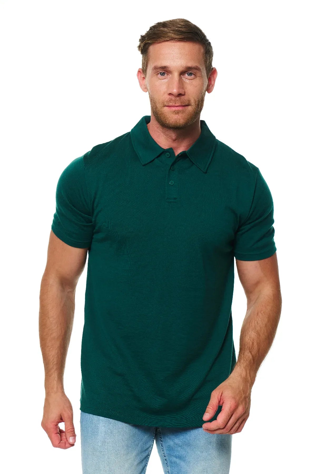 Men's Merino Polo 180 Forest Green