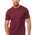 Men's Merino Wool Henley T-shirt 170 Burgundy