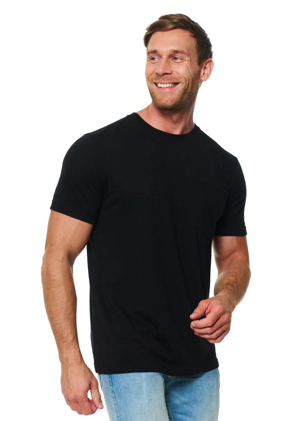 Men's Merino Wool Black Pocket T-Shirt