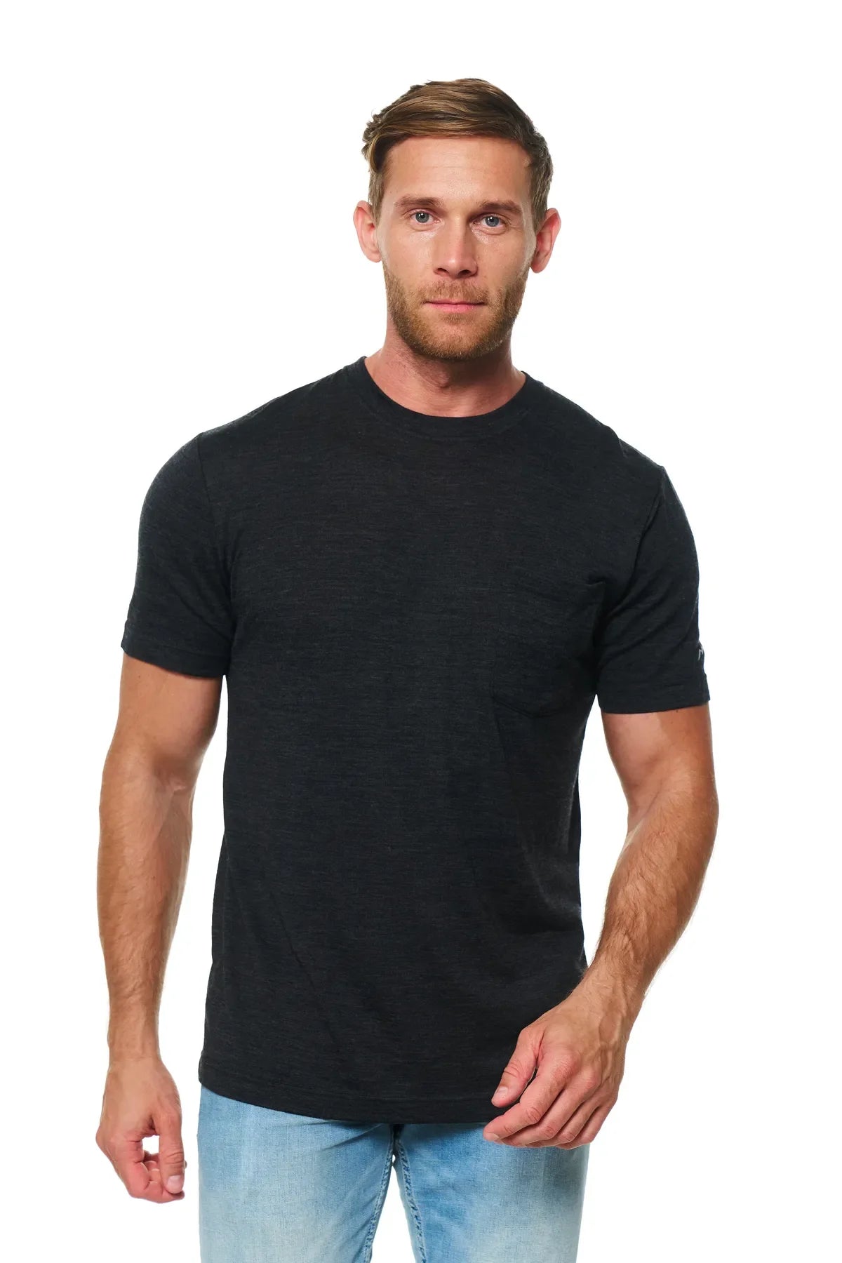 Men's Merino Wool Windsor Charcoal Pocket T-Shirt