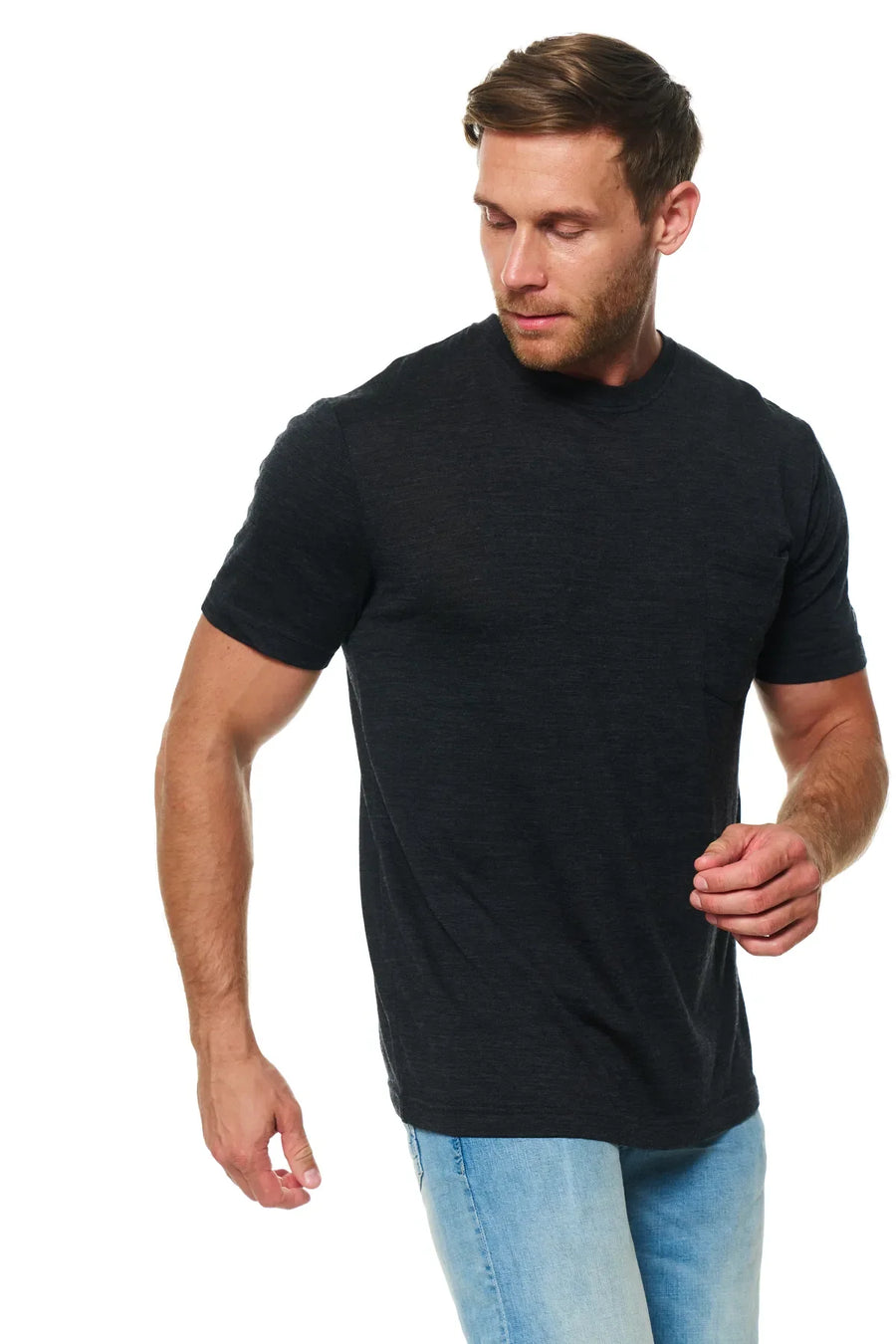 Men's Merino Wool Windsor Charcoal Pocket T-Shirt