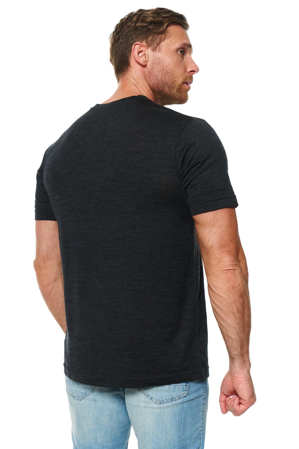 Men's Merino Wool Windsor Charcoal Pocket T-Shirt