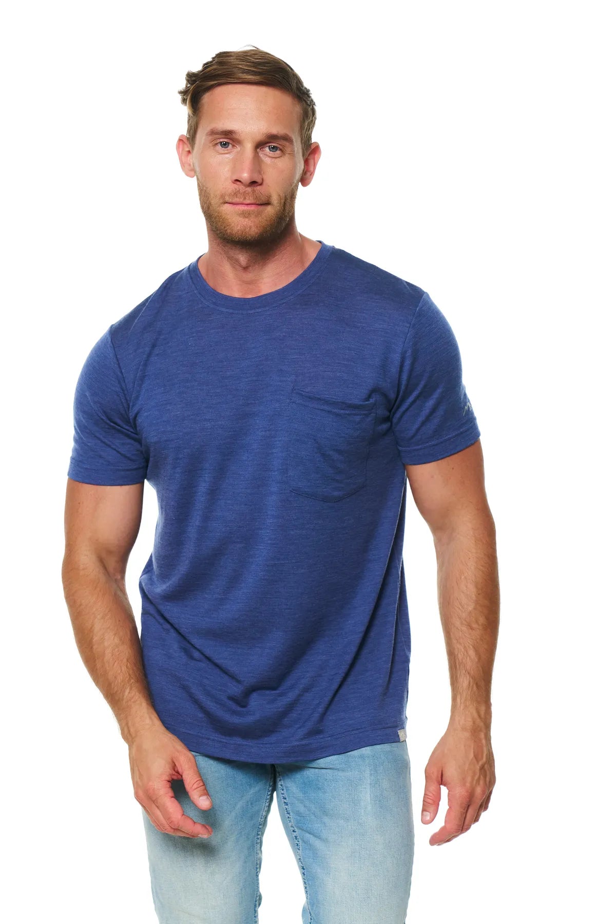 Men's Merino Wool Windsor Blue Pocket T-Shirt
