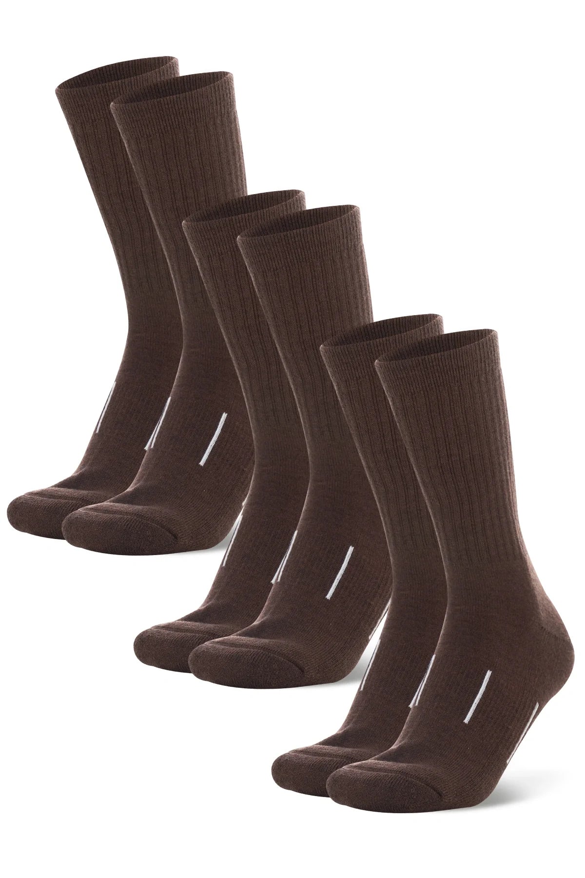 Merino Wool Hiking Socks - (Pack of 3) Chocolate