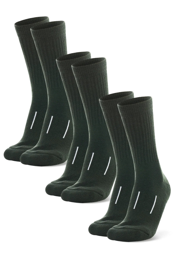 Merino Wool Hiking Socks - (Pack of 3) Hunter Green