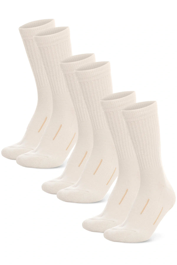 Merino Wool Hiking Socks - (Pack of 3) Natural White