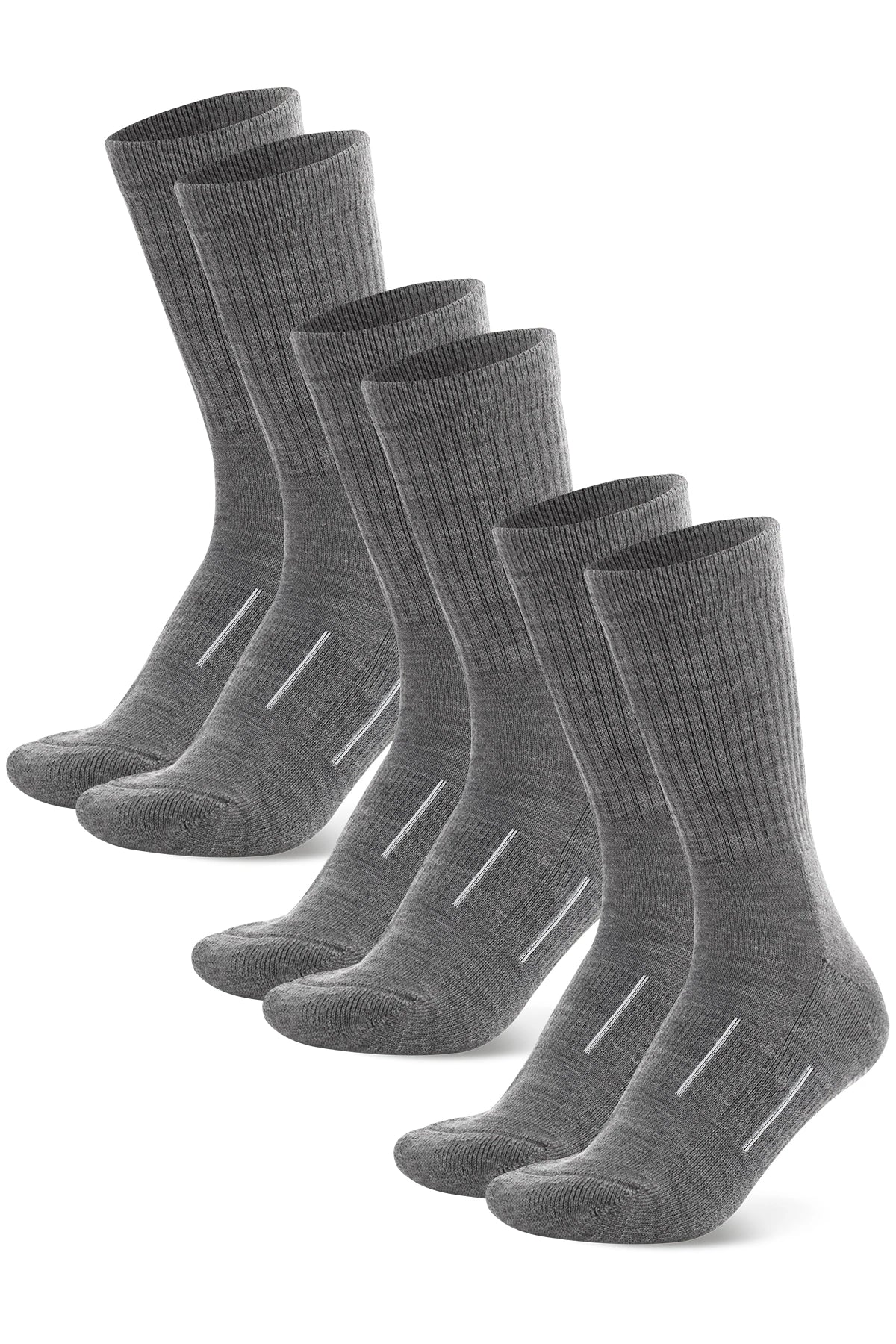 Merino Wool Hiking Socks - (Pack of 3) Pearl Grey