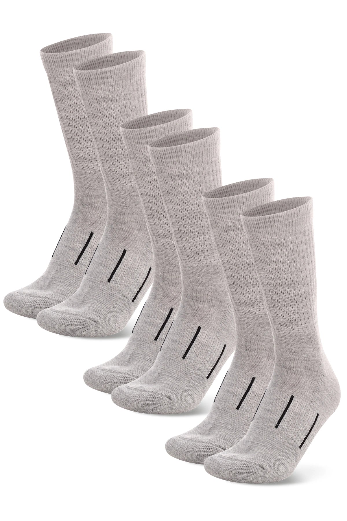 Merino Wool Hiking Socks - (Pack of 3) Smoke Grey