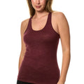 Women's Merino Wool Racerback Tank Top Burgundy