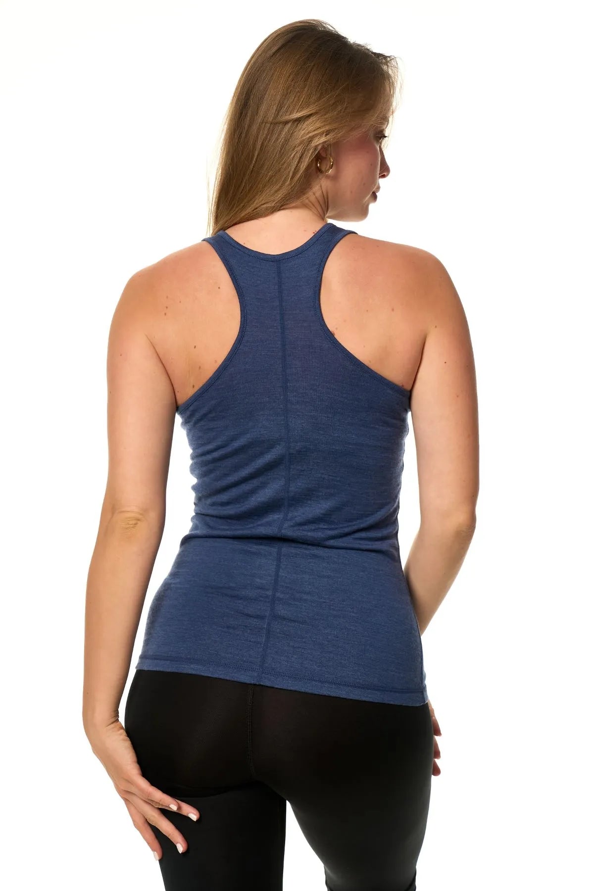 Women's Merino Wool Racerback Tank Top Windsor Blue