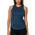 Women's Merino Wool Highneck Tank Top Denim
