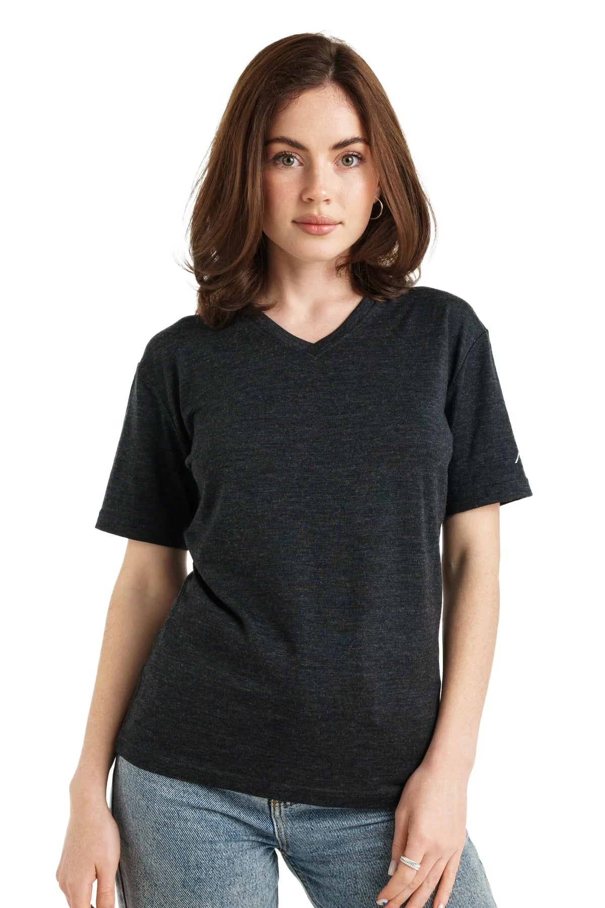 Women's Merino T-shirt 180 Ebony Gray | V-Neck