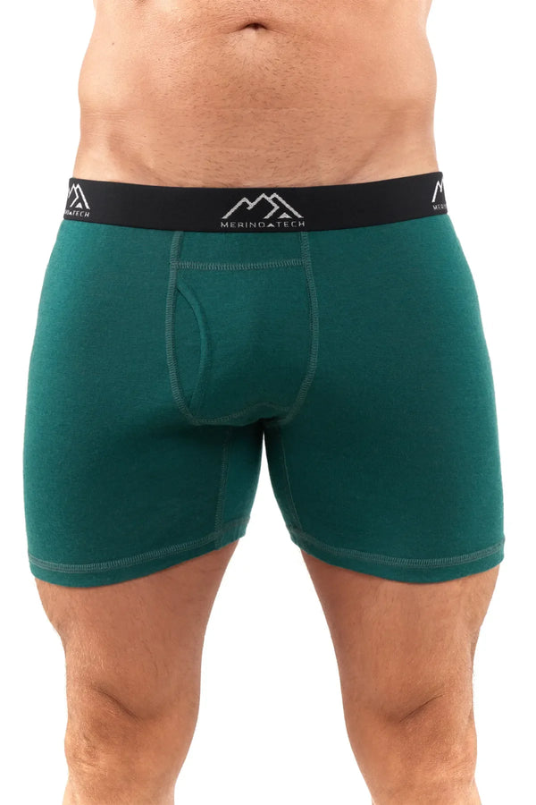 Men's Merino Boxers 190 Brief Forest Green (1 Pack)