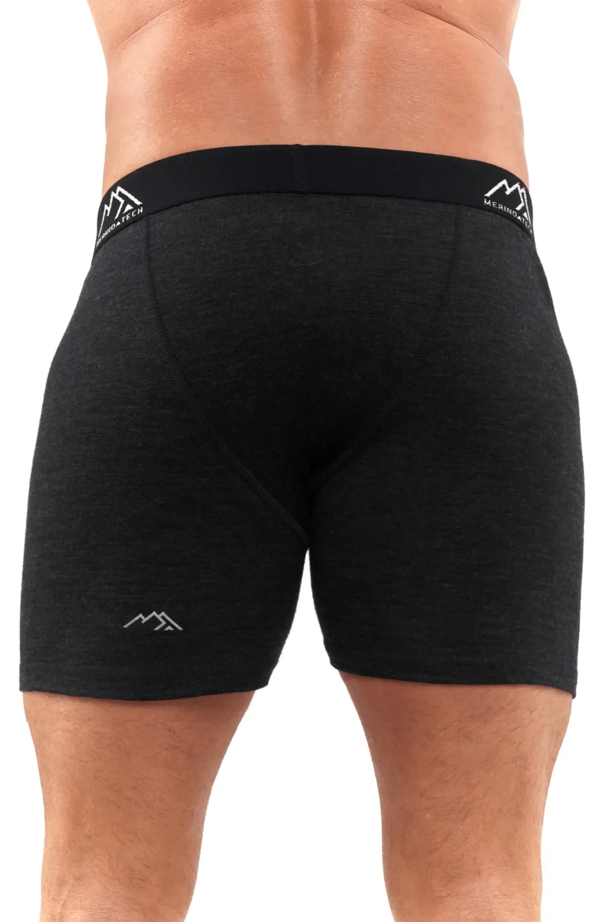 Men's Merino Boxers 190 Brief Heathered Black (2 Pack)