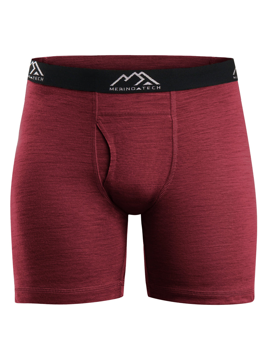 Men's Merino Boxers 190 Brief Burgundy (1 Pack)
