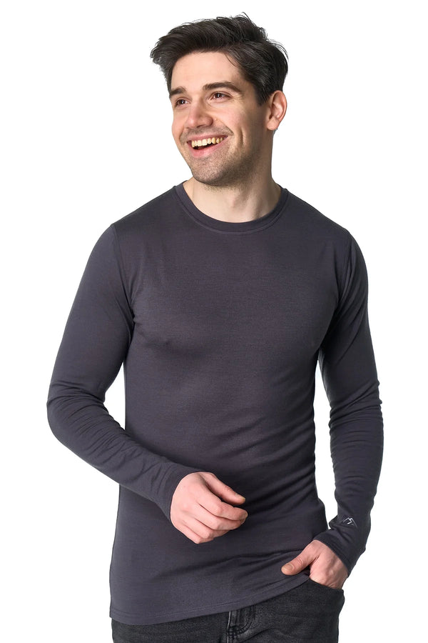 Men's Merino Long Sleeve 190 Dark Charcoal
