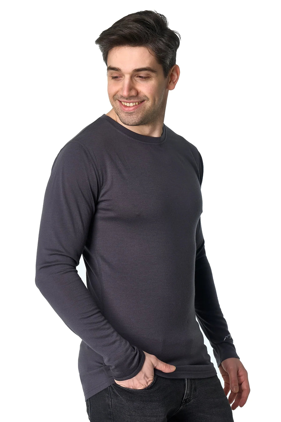 Men's Merino Long Sleeve 190 Dark Charcoal