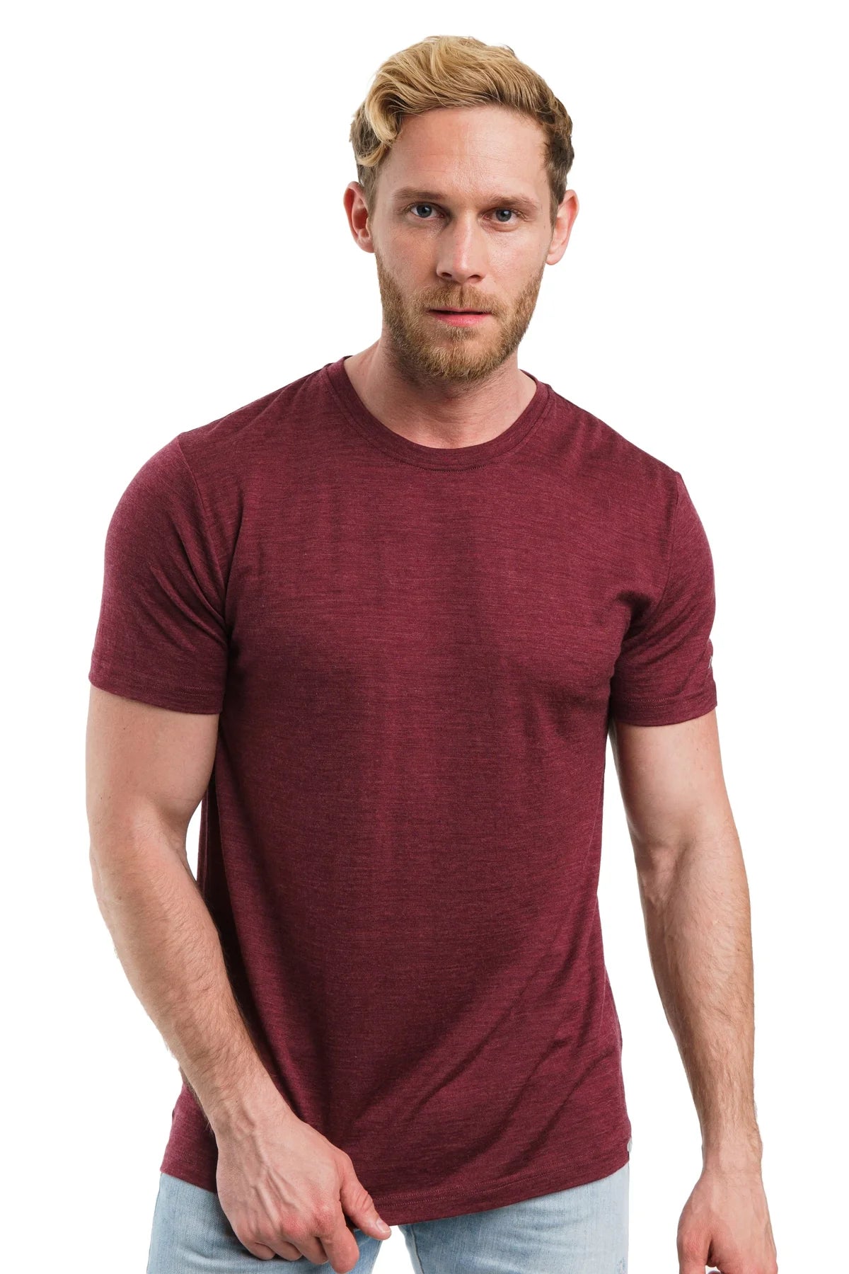 Men's Merino T-shirt 180 Burgundy Melange
