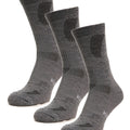 Merino Wool Hiking Socks - (Pack of 3) Light Grey