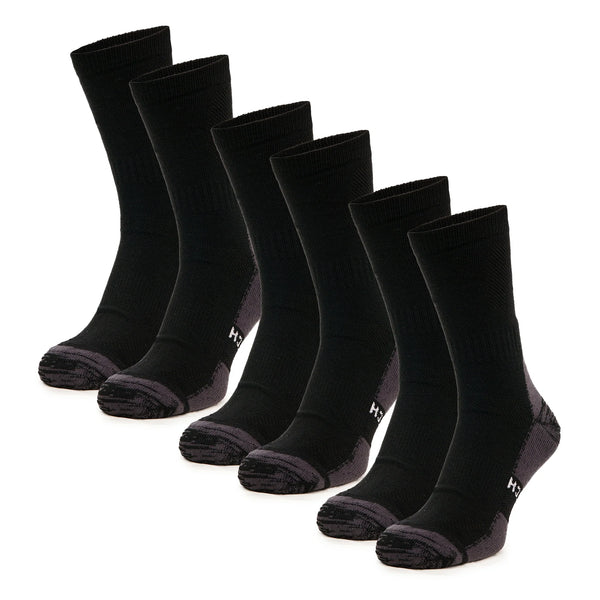 Merino Wool Hiking Socks - (Pack of 3) Coal Black