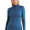 Women's Merino Half Zip Long Sleeve 165 Denim Blue