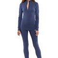 Women's Merino Thermal Set 250 Windsor Blue Zip-Up