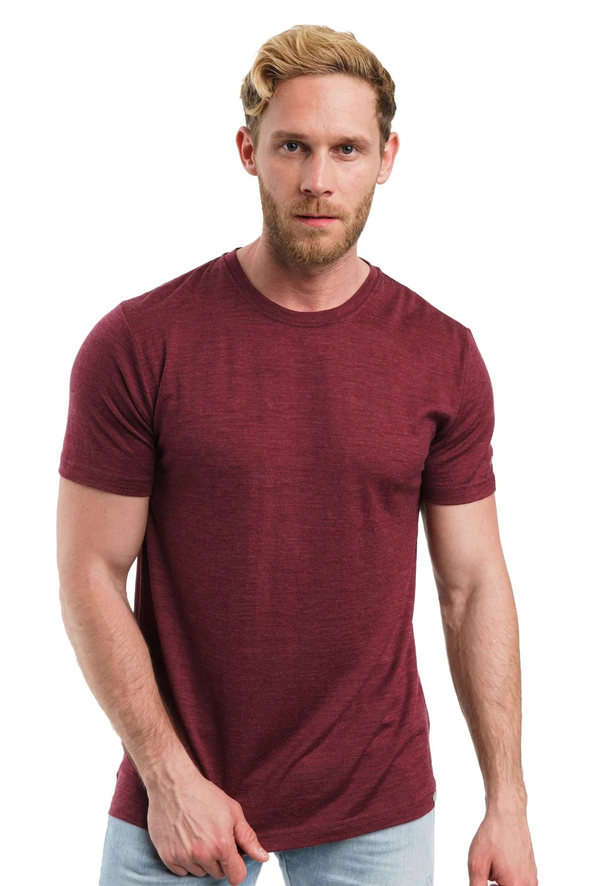 Men's Merino T-shirt 180 Burgundy Wine (+socks)