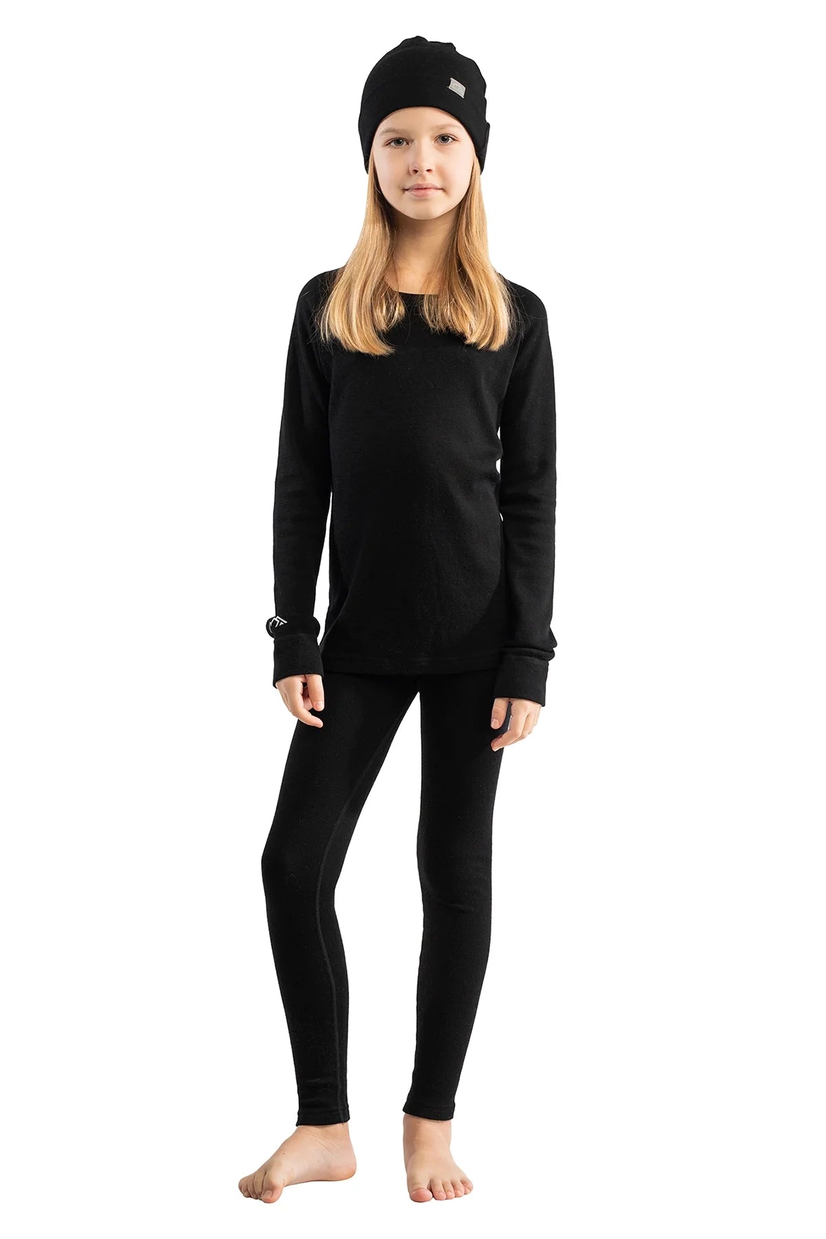 Kids' Merino Set Black + Black Beanie