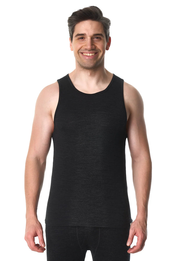 Men's Merino Wool Tank Top A-Shirt Charcoal Grey